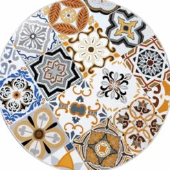 Set Tavolo e Sedie Pieghevole Rotondo Maiolica Sicilia