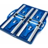 Set Tavolo Pieghevole con 4 Sgabelli in Alluminio Blu
