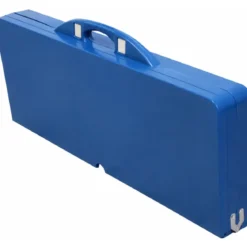 Set Tavolo Pieghevole con 4 Sgabelli in Alluminio Blu