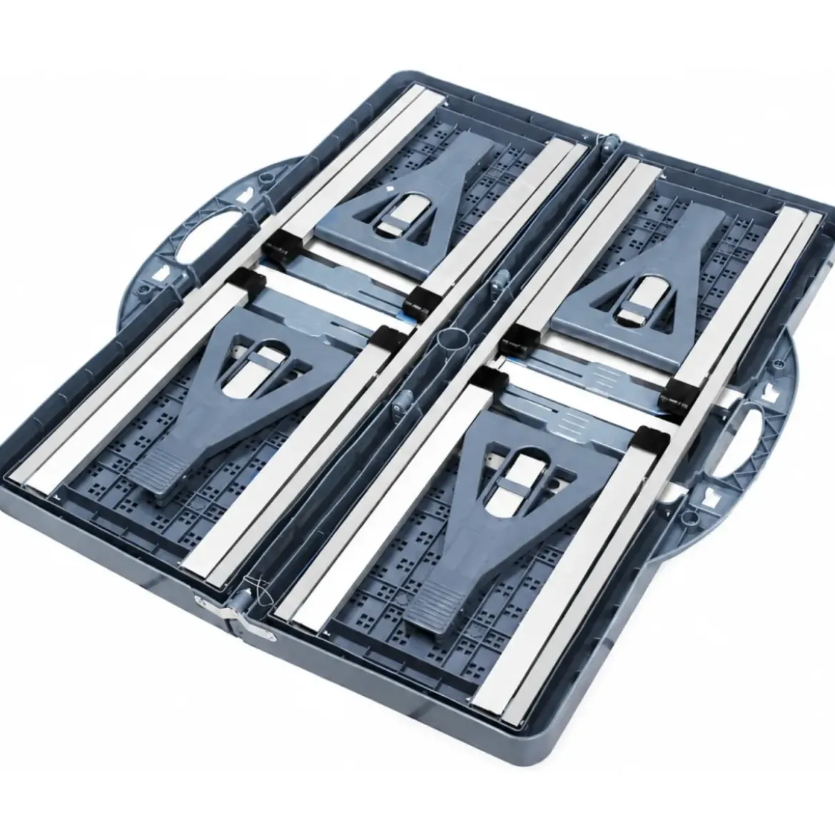 Set Tavolo Pieghevole con 4 Sgabelli in Alluminio Grigio Pic Nic
