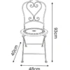 Set Tavolo Tondo 62x73 cm 2 Sedie in Metallo Bianco Antico da Esterno
