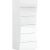 Settimino a 6 Cassetti Bianco Lucido Cassettiera Alta in Legno per Camera