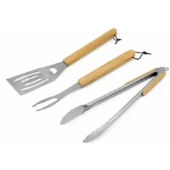 Set 3 Utensili Barbecue Campignaz Pinza Paletta Forchetta Inox Legno