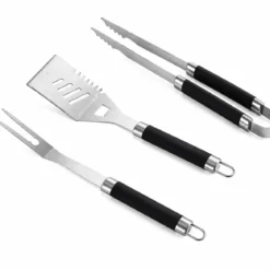 Set Utensili Barbecue 3 Pezzi in Acciaio Inox Manici in Polipropilene