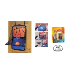 Set Valigetta Canestro Mini Basket Fissaggio su Porta Pompa Aria Palla Portatile