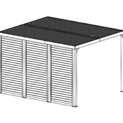 Set 3 Veneziane Laterali Alluminio per Pergola Bioclimatica Lato 3,6 m