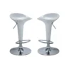 2 Sgabelli Alti Bianchi da Cucina Design Moderni Seduta in Plastica