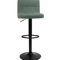 Sgabelli Regolabili in Tessuto Verde Set 2 Pezzi per Cucina Penisola