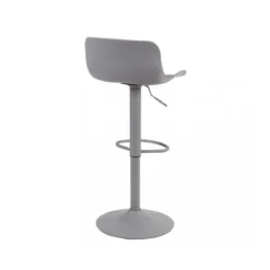 Sgabello Alto Grigio Design Seduta in Plastica da Cucina Bar Moderno