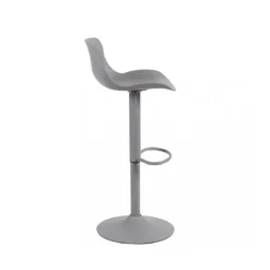 Sgabello Alto Grigio Design Seduta in Plastica da Cucina Bar Moderno