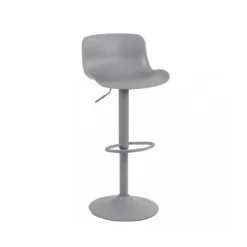 Sgabello Alto Grigio Design Seduta in Plastica da Cucina Bar Moderno