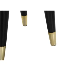 Sgabello Basso in Velluto Crema Finiture Oro Pouf Salotto Camera