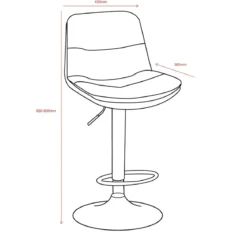 Sgabello con Seduta in Ecopelle Grigio Gamba in Metallo Inox Regolabile
