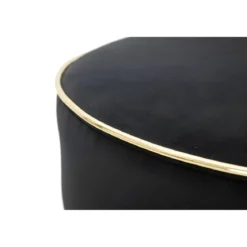 Sgabello da Bar Imbottito in Velluto Nero Oro Schienale Poggiapiedi