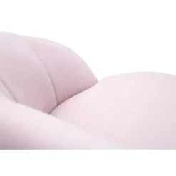 Sgabello da Bar Seduta in Velluto Rosa con Gambe in Legno Nero Oro