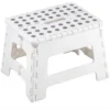 Sgabello Pieghevole Bianco Salvaspazio per la Casa in Plastica 22 cm
