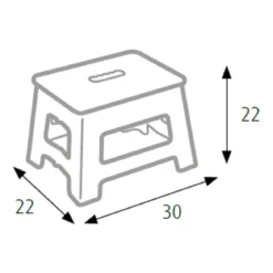 Sgabello Pieghevole Bianco Salvaspazio per la Casa in Plastica 22 cm