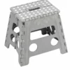 Sgabello Pieghevole Salvaspazio Grigio per la Casa Alto 32 cm in Plastica