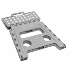 Sgabello Pieghevole Salvaspazio Grigio per la Casa Alto 32 cm in Plastica