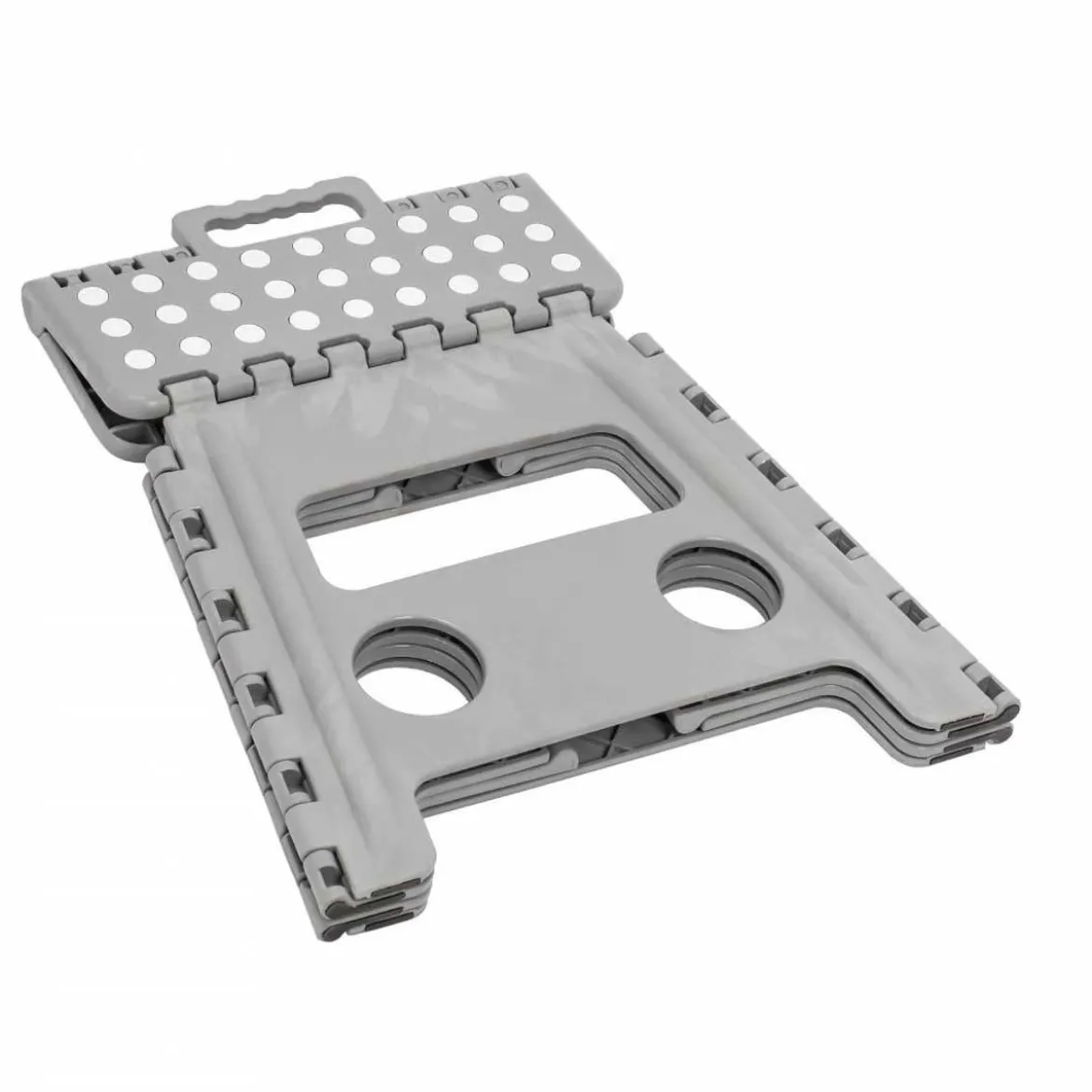 Sgabello Pieghevole Salvaspazio Grigio per la Casa Alto 32 cm in Plastica