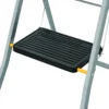 Sgabello Scaletta Pieghevole Alluminio 3 Gradini Antiscivolo Nero 150 kg