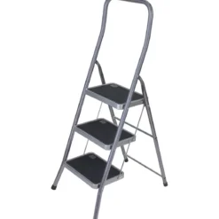 Sgabello Scaletta Pieghevole Facal 3 Gradini 37x25 Acciaio Nero Salvaspazio