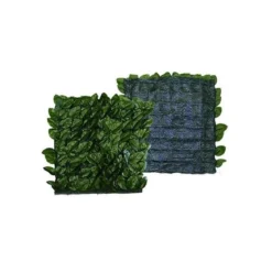 Siepe Sempreverde 1x20 Artificiale Lauro con Rete Ombreggiante Giardino Balcone