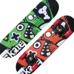 Skateboard Bambini 60x15cm con Cuscinetti ABEC1 Ruote PVC Mostri