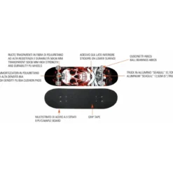 Skateboard Bambini 79x20cm in Acero 9 Strati Truck in Alluminio