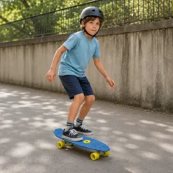 Skateboard 57x15 Azzurro con Cuscinetti ABEC7 in Polipropilene