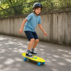 Skateboard 57x15 Giallo con Cuscinetti ABEC7 in Polipropilene