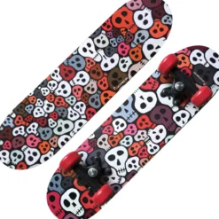 Skateboard 60x15 Scheletri Multistrato Acero 9 Strati Ruote Rosse PVC