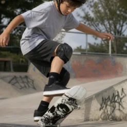 Skateboard 79x20 Scheletro Bianco Acero 9 Strati Truck Alluminio ABEC5