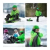 Slitta Bob Biposto Stratos Rosso con Volante Freno Slittino da Neve Max 120 kg