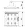 Soffione a Led Quadrato per doccia 25x25 cm