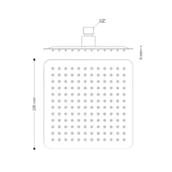 Soffione in acciaio Inox cromato 200x200 mm