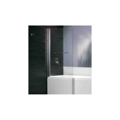Sopravasca in Vetro 5 mm 86x140 Cristallo Box Parete Vasca da Bagno Cromo Doccia