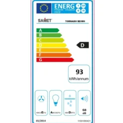 Sottopensile Cappa per Cucina Aspiratore Potente Samet in Acciaio 90 cm