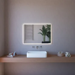 Specchio con Illuminazione Led 80x60 Rettangolare Arredo Bagno Moderno