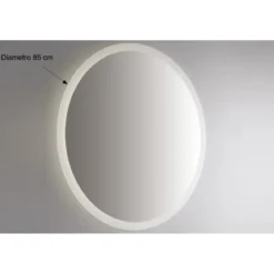 Specchio con Retroilluminazione Led Tondo 85 cm per Bagno da Parete