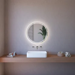 Specchio con Retroilluminazione Led Tondo 85 cm per Bagno da Parete