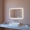 Specchio da Bagno Moderno Rettangolare 100x80 con Illuminazione a Led