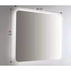 Specchio da Bagno Rettangolare Retroilluminato a Led 80x70 da Parete