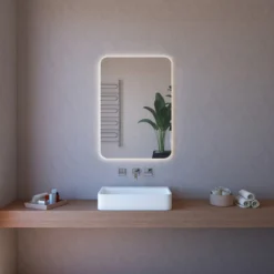 Specchio da Bagno Rettangolare 70x80 da Parete con Illuminazione Perimetrale