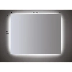 Specchio Moderno con Illuminazione a Led Rettangolare 80x60 da Bagno