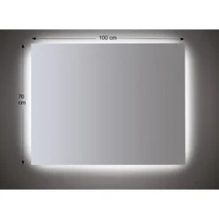 Specchio Moderno Rettangolare 100x70 con Illuminazione a Led da Bagno