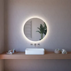 Specchio Moderno Rotondo 75 cm Illuminazione Perimetrale Led per Bagno