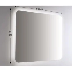 Specchio Retroilluminato a Led per Bagno da Parete Rettangolare 110x80