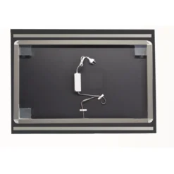 Specchio Rettangolare Moderno 100x70 da Bagno con Fasce Illuminate a Led