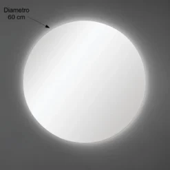Specchio Rotondo 60 cm con Illuminazione Perimetrale Led per Bagno